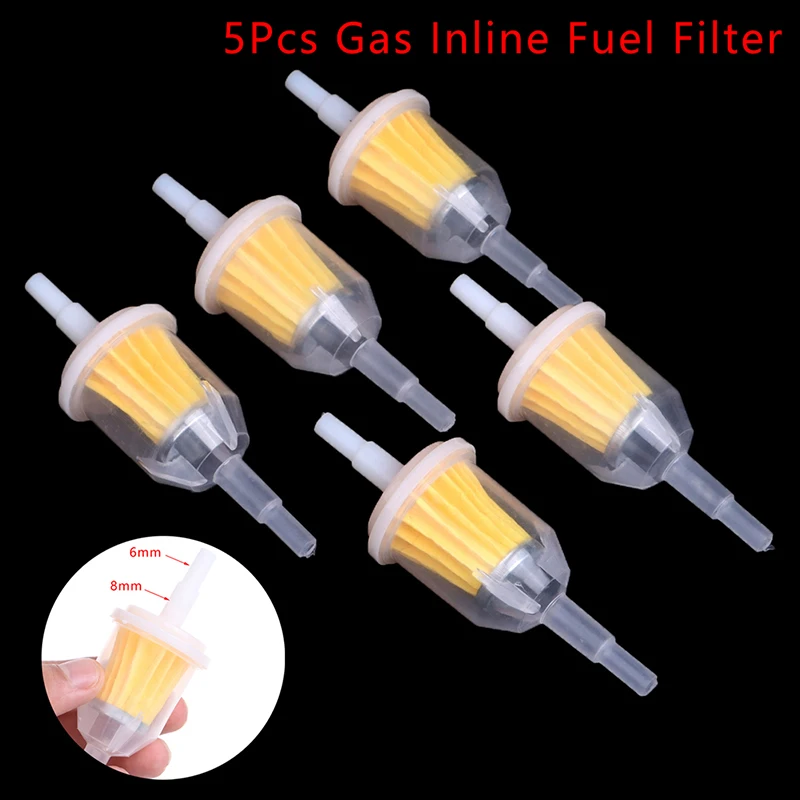 5pc Inline Gas/fuel Filter 6mm-8mm 1/4\