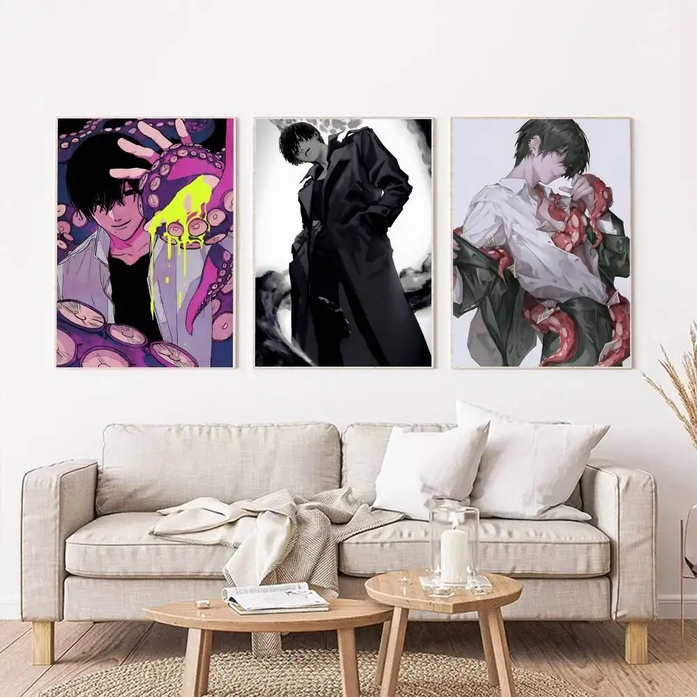 Cartoon Anime C-chainsaw M-Man Yoshida Manga Posters Self Adhesive Waterproof Ideal For Living Room Bedroom Bar Decoration