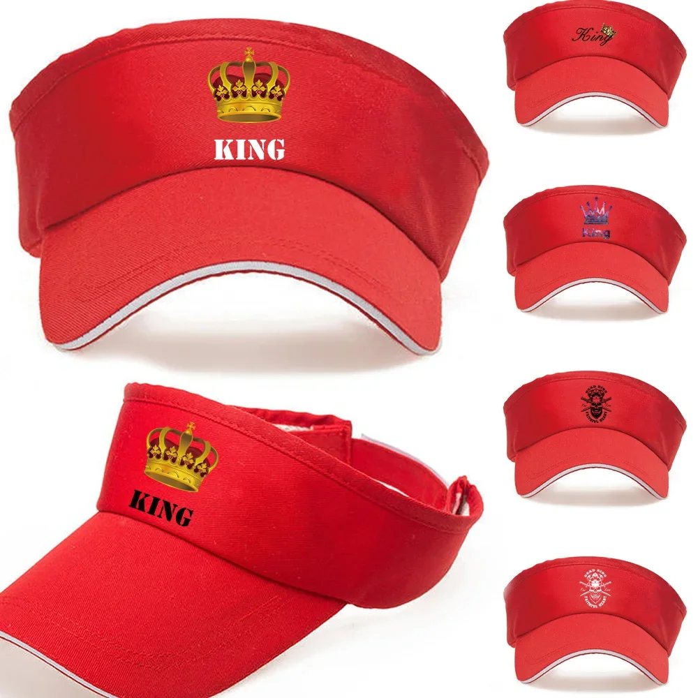 

In Stock! Women Running Empty Top Hat Outdoor Sport Long Brim Ponytail Printing King Series for Red Color Baseball Cap 2023