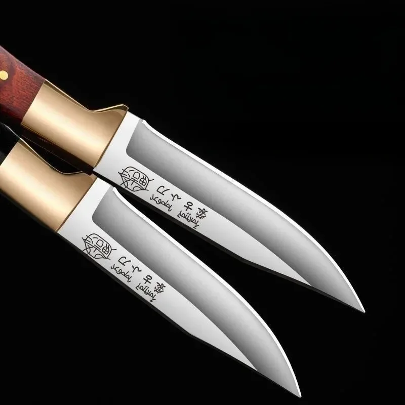 Fruit Knife Hand Held Small Knives For Lamb Eating Portable Dining Knife Kitchen Small Knife With Leather Cover keychain EDC