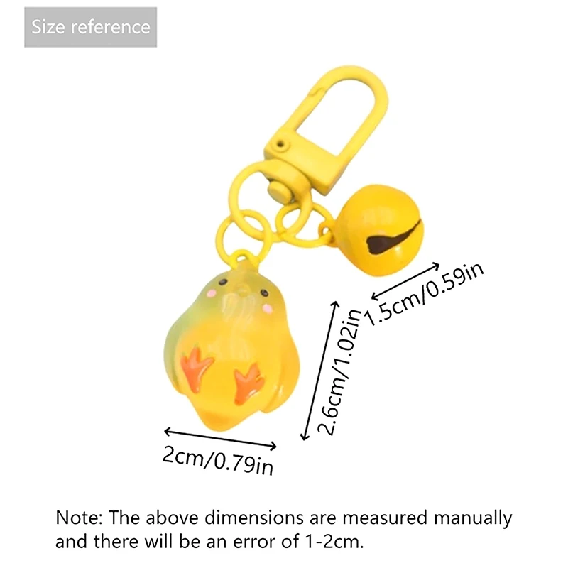 Luminous Peace Chicken Key Chain Cartoon Animal Doll Pendant Little Yellow Chick Key Ring Backpack Charms Car Bag Decor