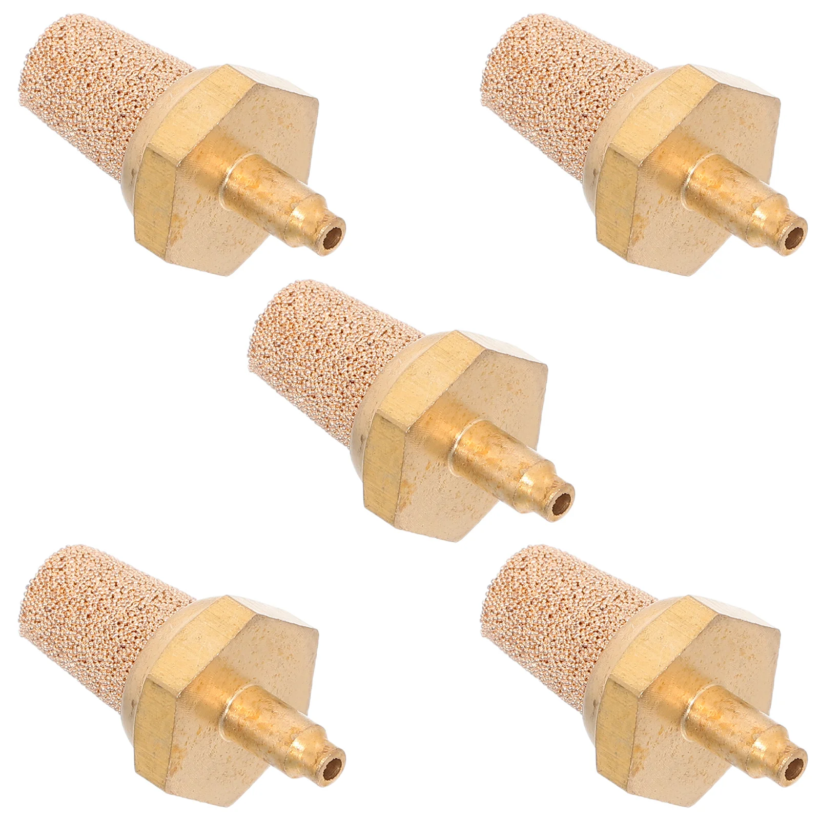 5pcs M5 Copper Fog Machine Filter Nozzle Universal Brass Pneumatic Muffler For Stage Fog Machines Bubble Stone Air