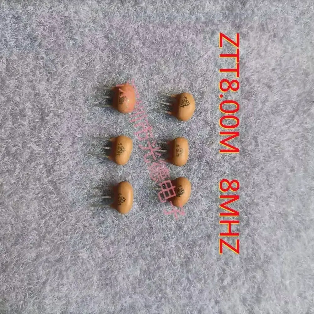 100pcs/ ZTT 8.0MHZ in-line ceramic crystal oscillator ZTT8.0M 8.00MHZ 3P ZTT8.00M 3 foot Tao Zhen