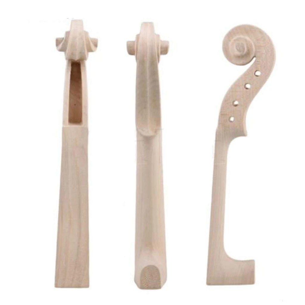 Unfinished Cello Neck For 4/4 3/4 1/2 1/4   Head Scroll Maple Unvarnished DIY  Making Luthier Tool Accessories