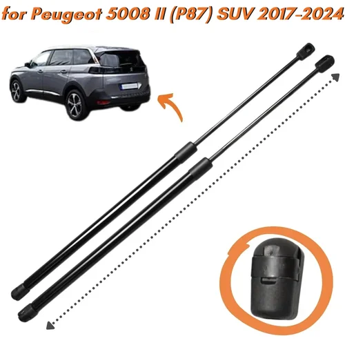 Cantidad (2) puntales de maletero para Peugeot 5008 II (P87) SUV 2017-2024 maletero trasero resortes de Gas puntales soportes de elevación de choque amortiguadores