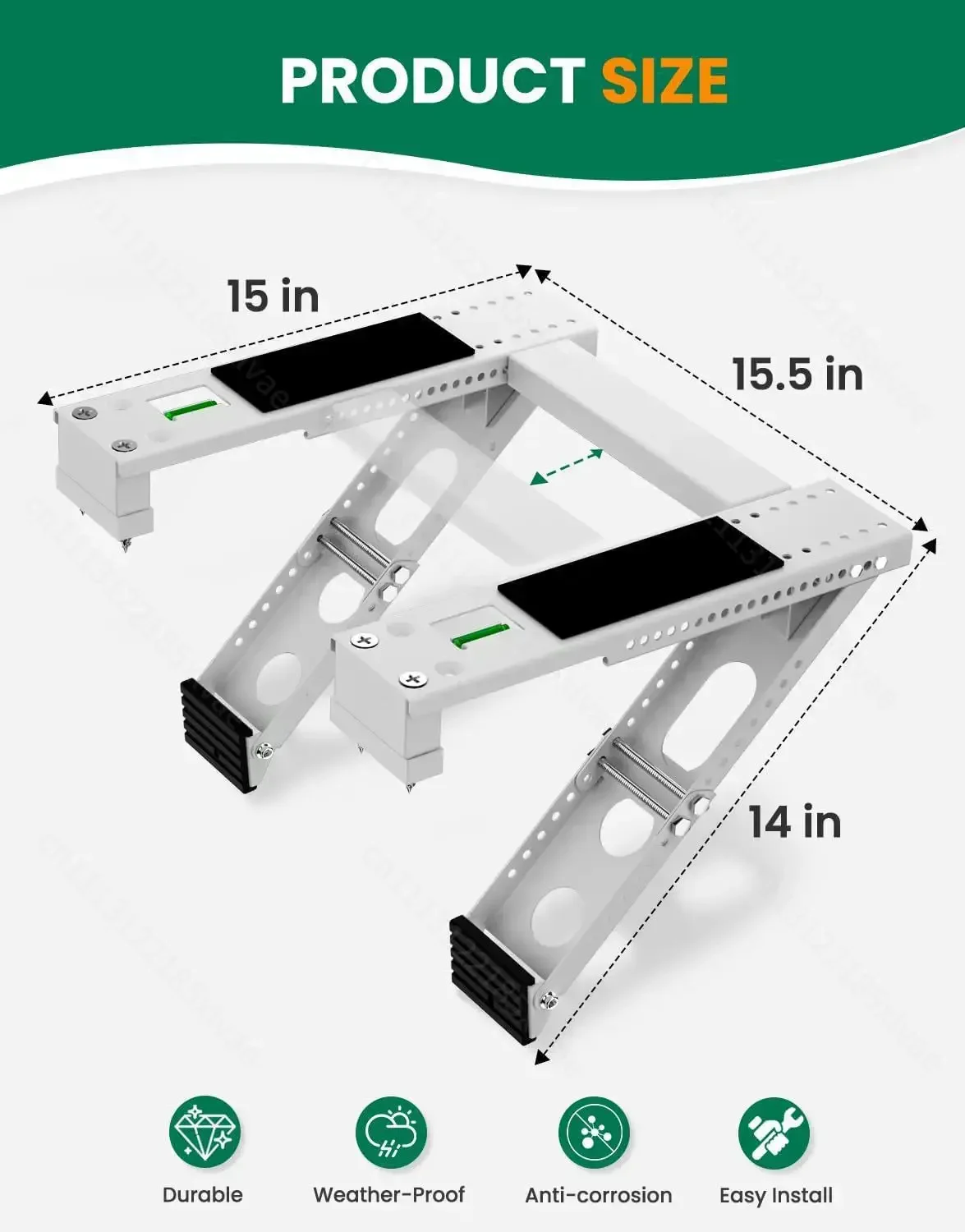 Heavy Duty Foldable AC Bracket, Universal Wall Mount for Window Air Conditioner, Max Load 200kg