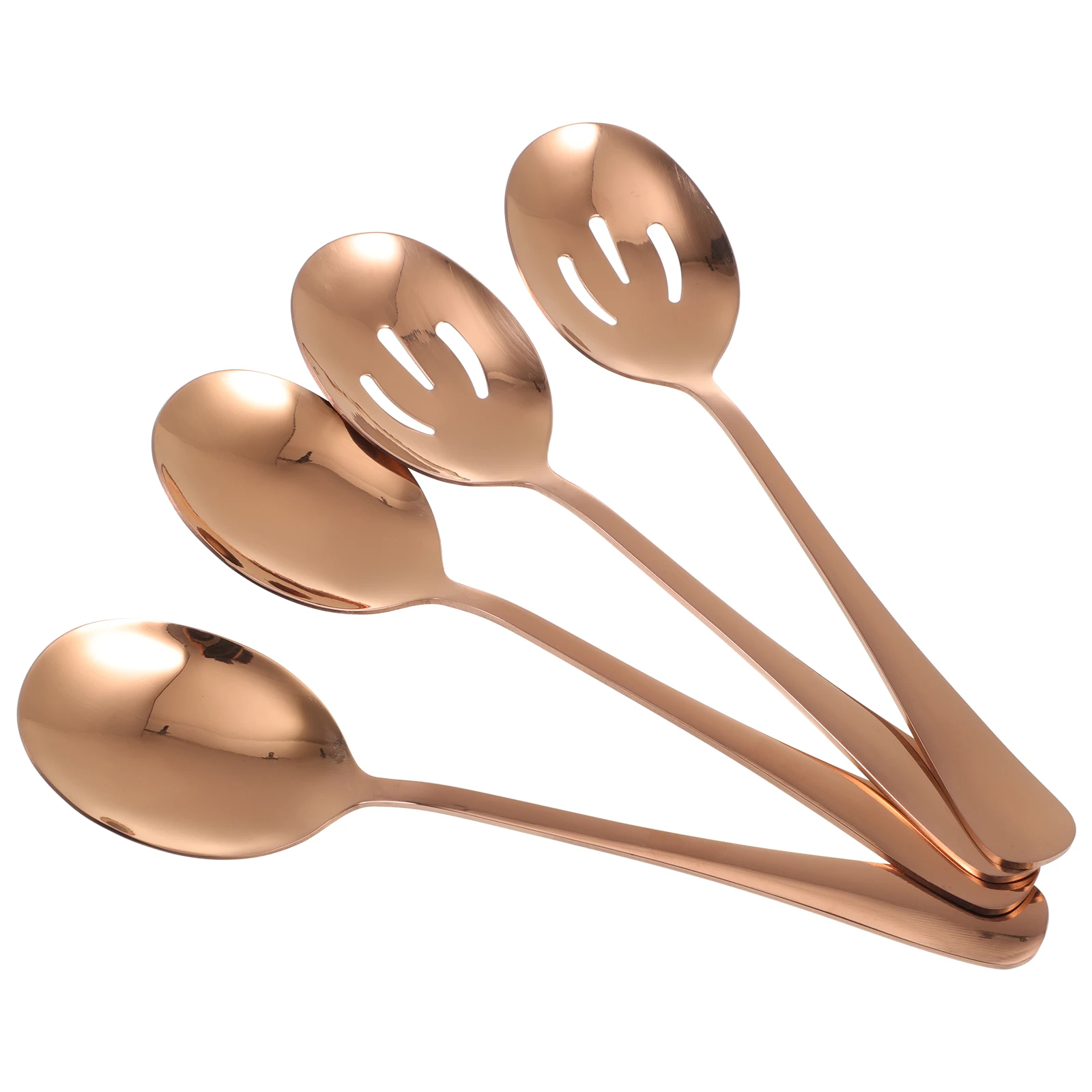 

4 Pcs Public Spoon Set Stainless Steel Serving Spoons Kitchen Scoops Ladle Salad Spoons Communal Dinnerware Hygienic Practical