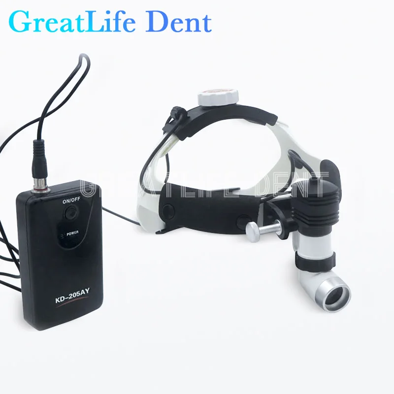 GreatLife Dent 5W 80000lx KWS 4X 5X 6X LED Surgical Binocular Magnifier Loupes Dental Headlamp NQA KD-205AY Chargeable Headlight