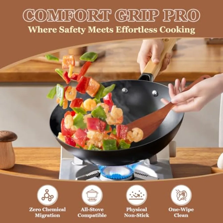 2 قطعة مجموعة ملعقة من الخشب الصلب للمقالي غير اللاصقة 12ih أداة مطبخ مريحة مع حافة منحنية أدوات يدوية للتقليب على سبيل المثال #3