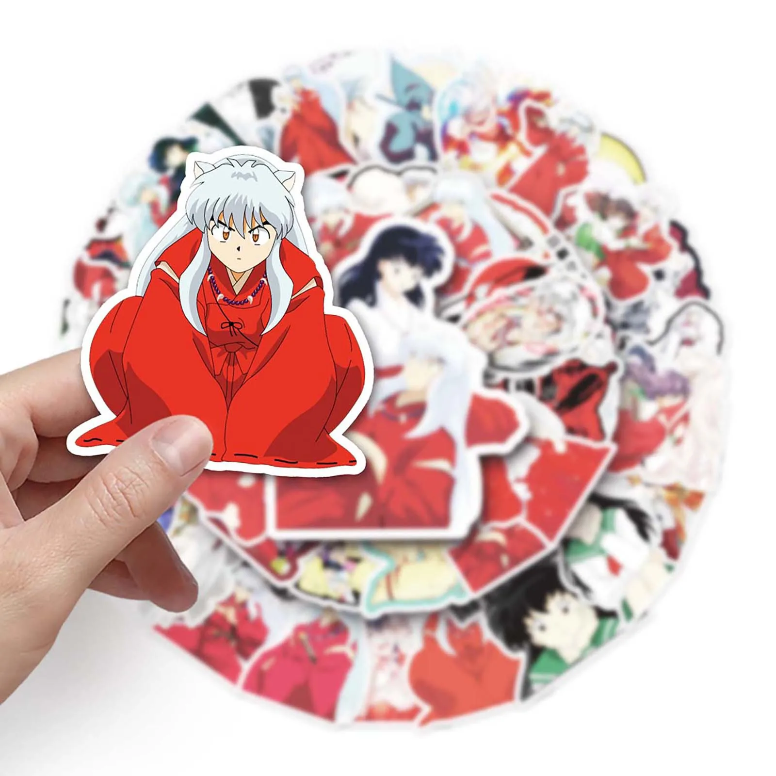 50pcs Inuyasha Cartoon Cute Mobile Phone Case Shcoolbag Waterproof Sticker Decoration Supplies