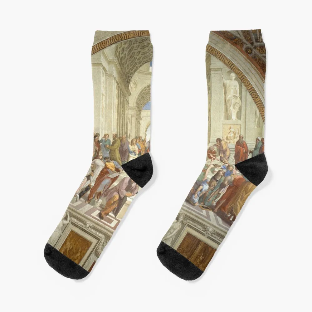 

The School of Athens by Raffaello di Sanzio Socks golf essential Non-slip warm winter Woman Socks Men's