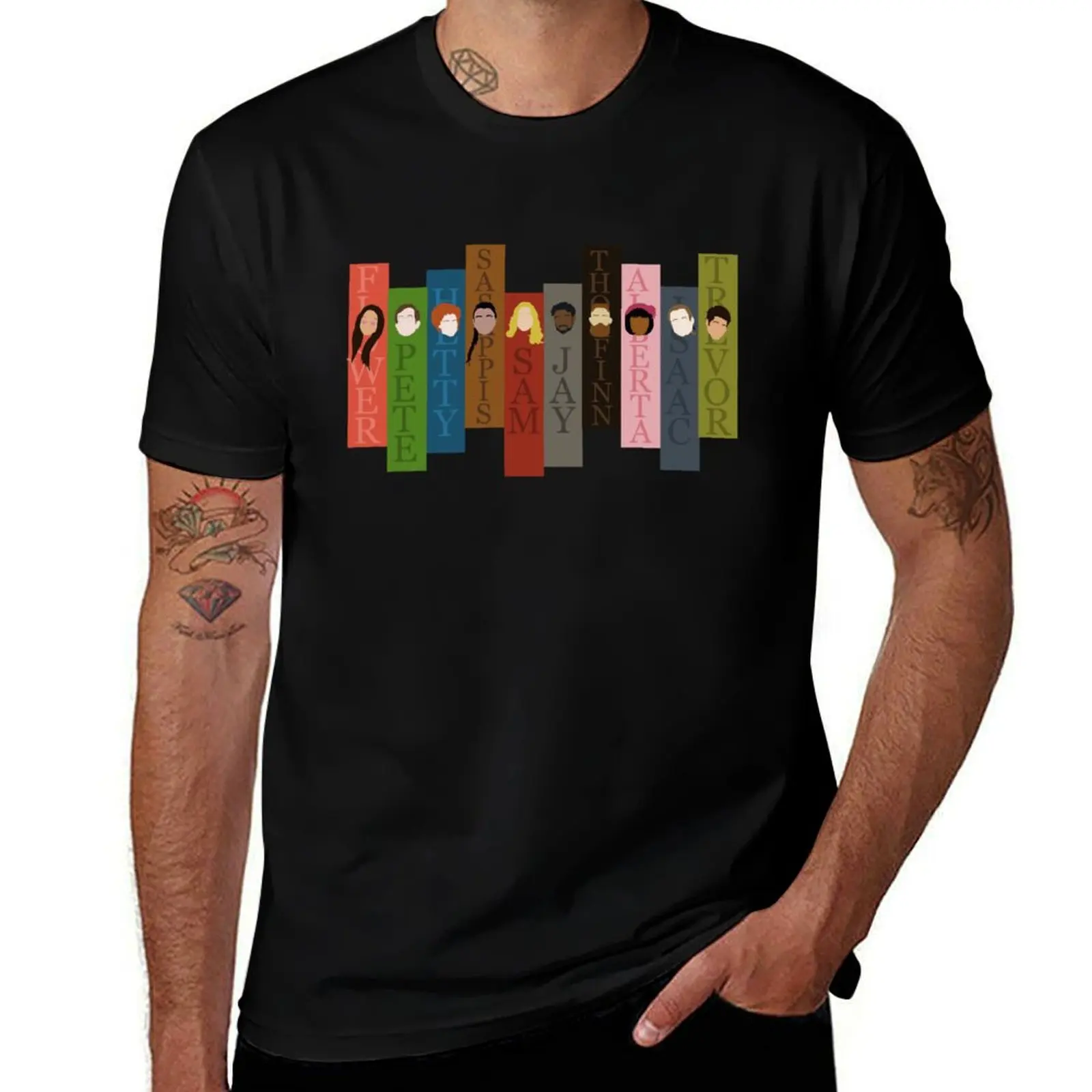 

Ghosts CBS Characters Flower Pete Hetty Sasappis Sam Jay Thorfinn Isaac Trevor Woodstone T-Shirt Work Wear Simple Tee Shirt