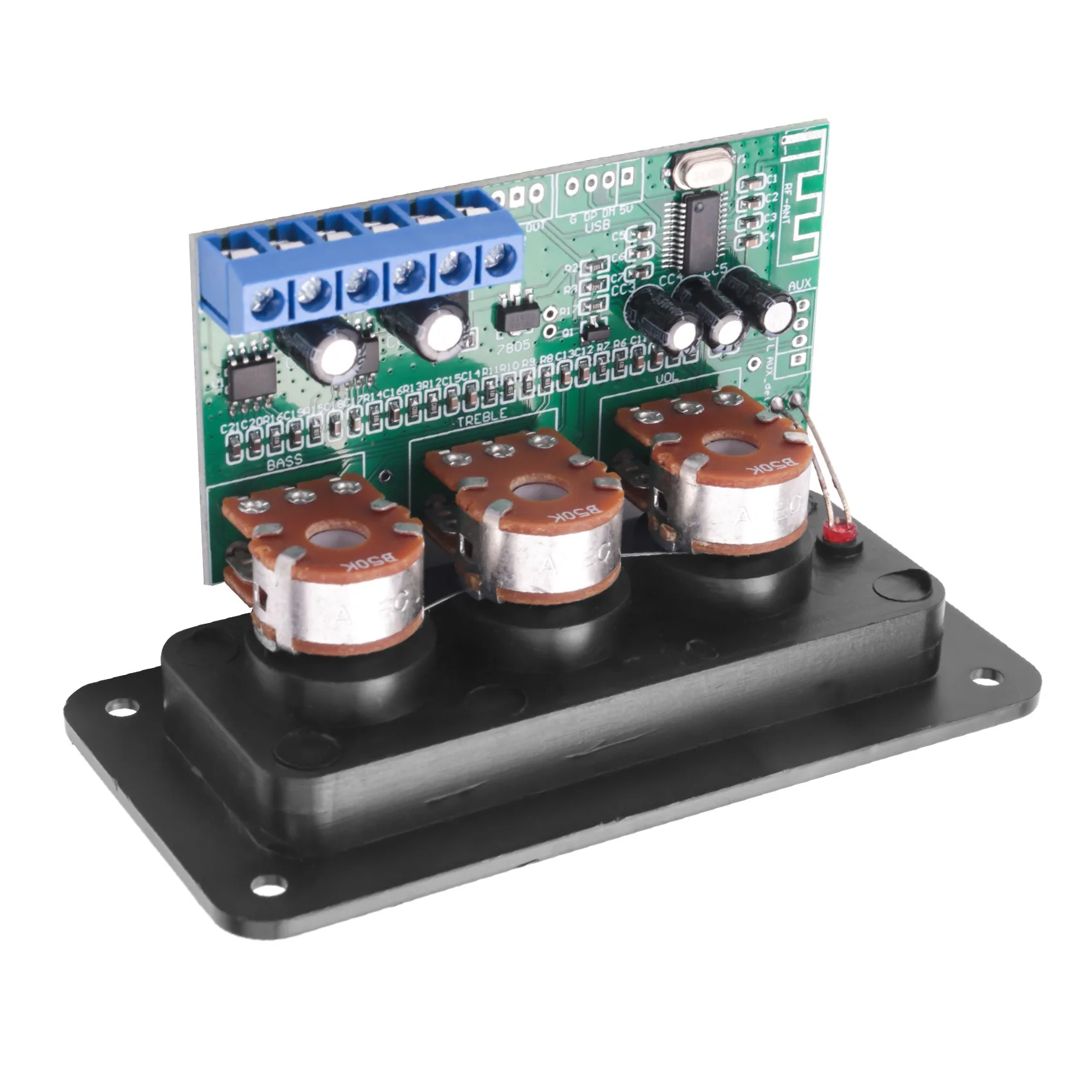 Abzw amplificador bluetooth placa de áudio de potência 20wx2 amplificador estéreo amplificadores de som aux u decodificador de disco ajuste de graves agudos