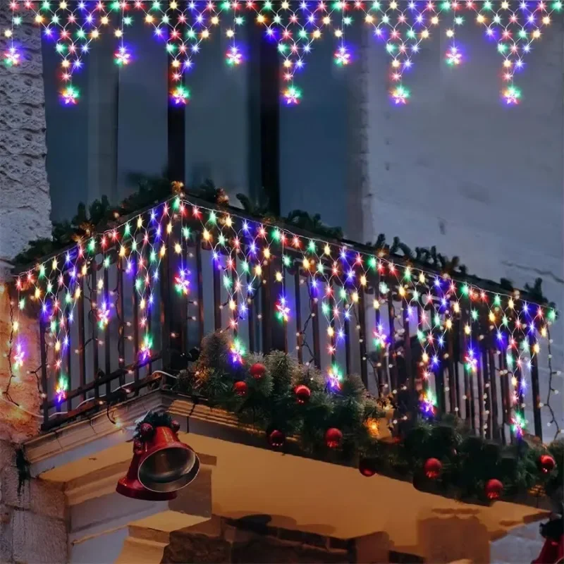 EU/US Plug LED Net Mesh String Lights Outdoor Waterproof Christmas Garden Garland Curtain Fairy Light Holiday Party Decor