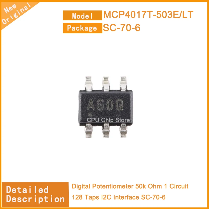 5Pcs/Lot  New Original  MCP4017T-503E/LT  MCP4017T-502E/LT  MCP4017T-103E/LT  MCP4017T-104E/LT   MCP4017T  1 Circuit 128 Taps I2