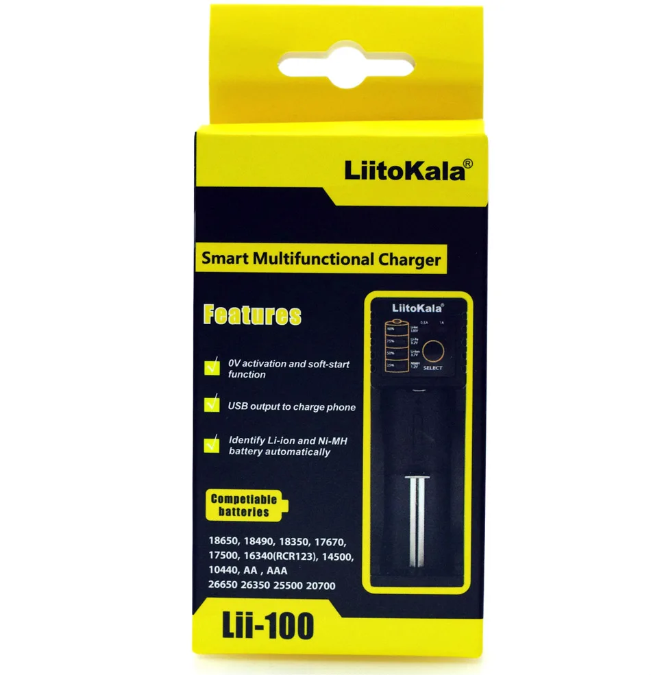 Lii-100 Liitokala 1.2 V / 3 V / 3.7 V / 4.25V 18650/26650/18350/16340/18500/AA/AAA NiMH ładowarka akumulatorów litowych lii100