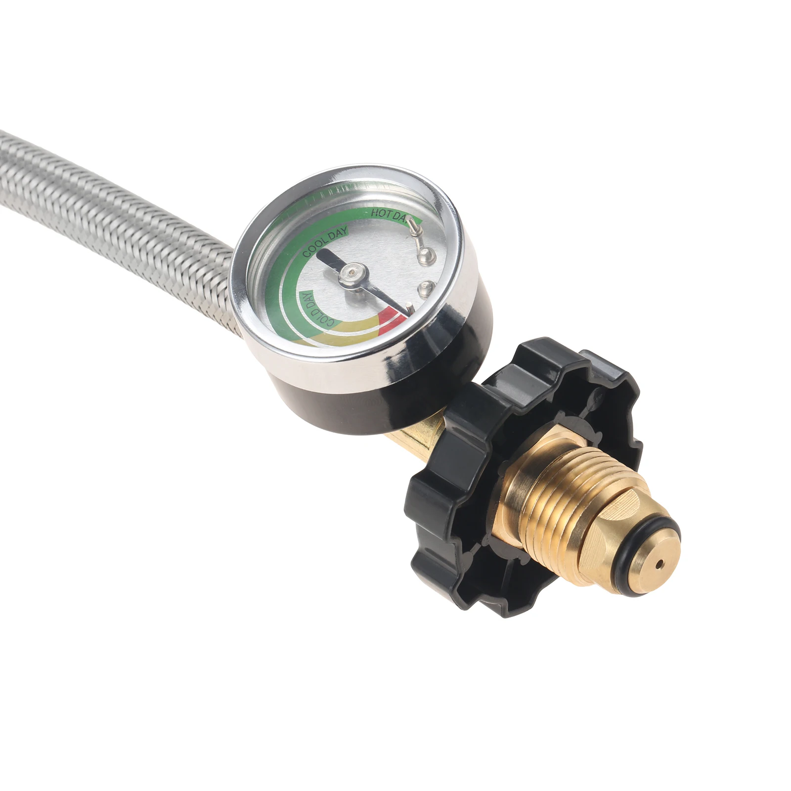 Nâng Cấp POL 6FT Áo Ngực 1/4 Inch NPT Ngược Nam Bùng Propane Xe Tăng Hình Heo Vòi Với Thước Đo Cho Tiêu Chuẩn 2 giai Đoạn Điều Chỉnh