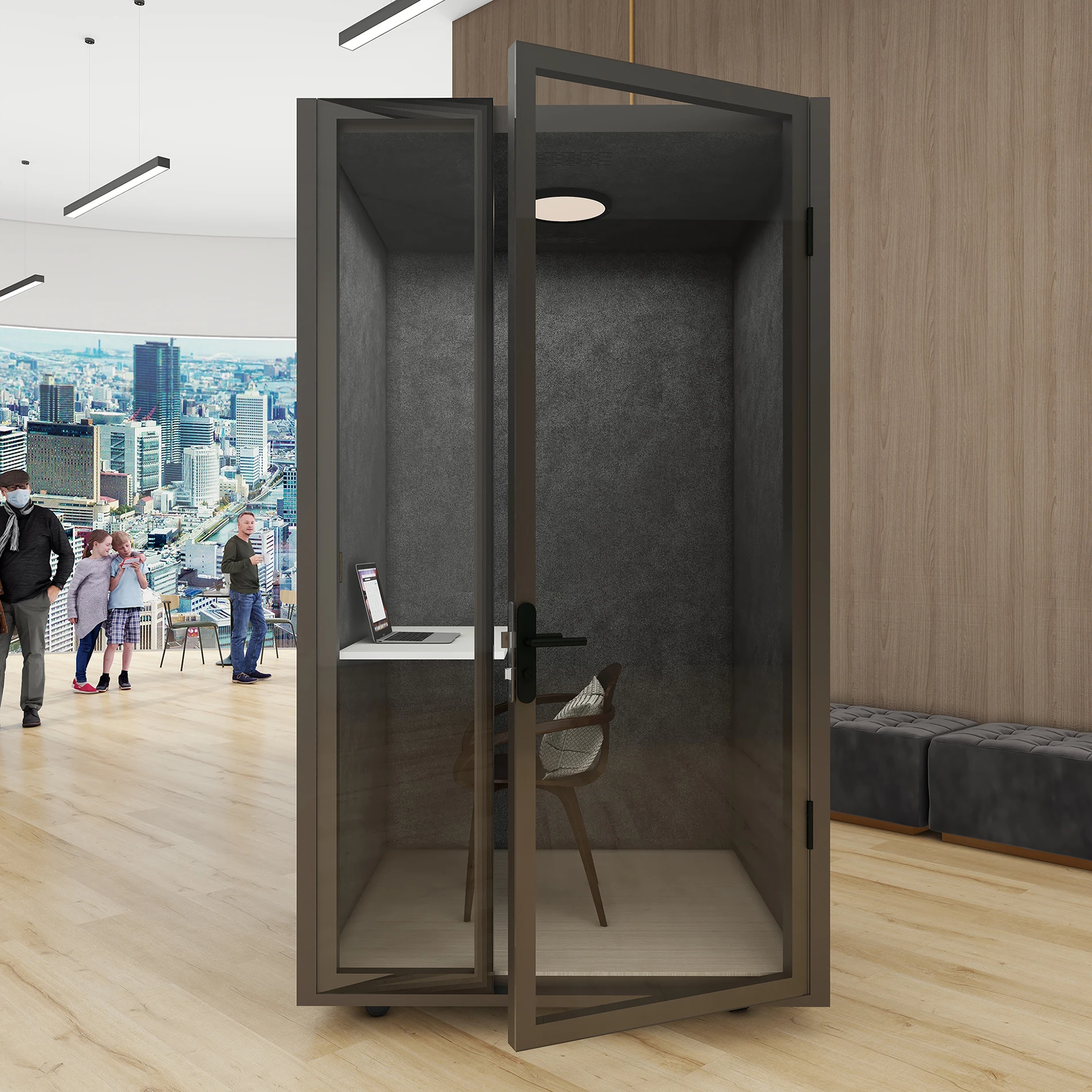 OfficeAcoustic Room اجتماع الأعمال مكتب كشك الهاتف عازل للصوت الفضاء الخاص كشك واحد صامت