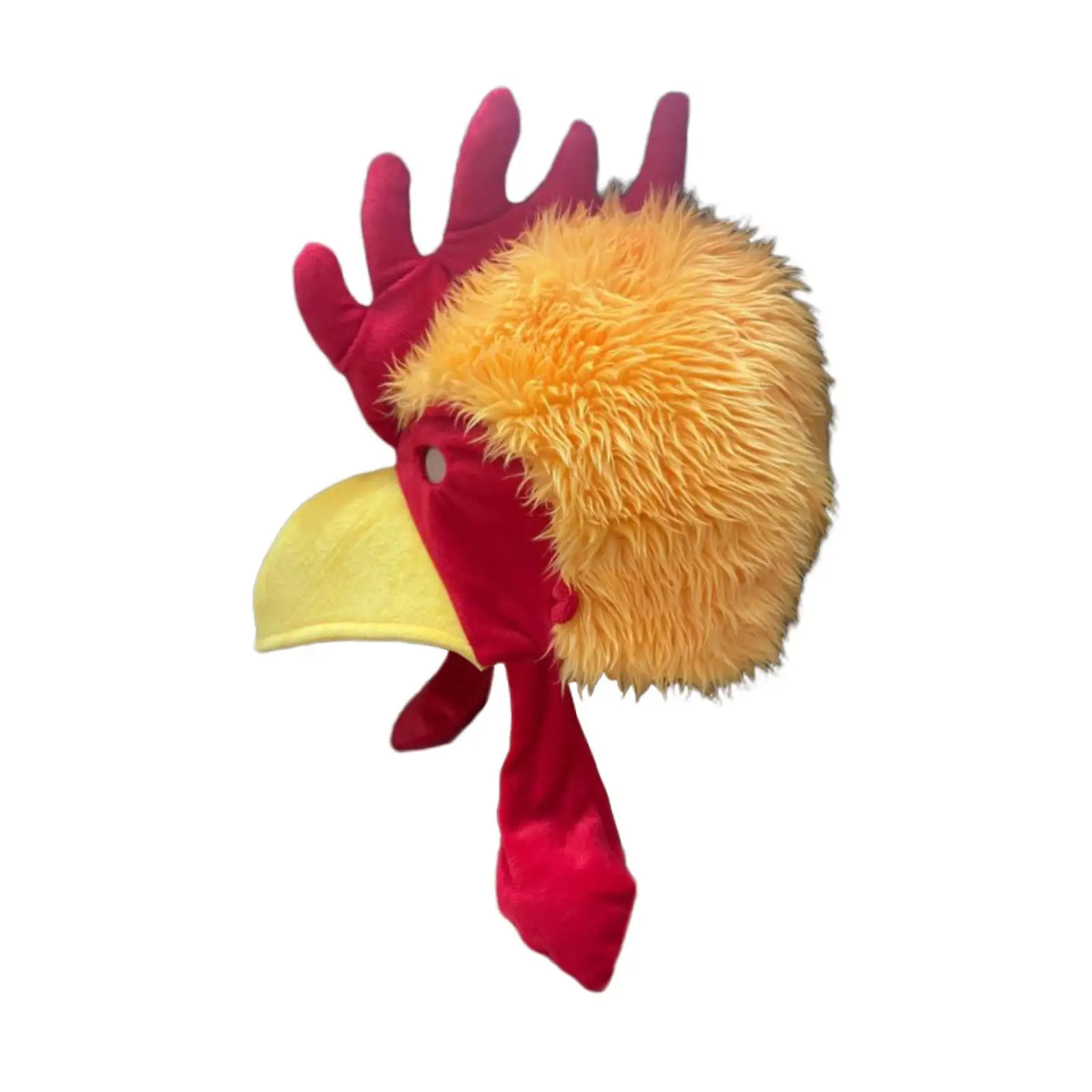 Rooster Headwear Hat for Halloween Party Plush Chicken Mask Costume Accessory for Carnival Fun Dress Up
