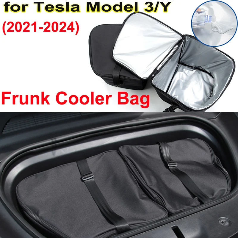 For Tesla Model 3 Highland 2024 Frunk Cooler Insulation Storage Organizers Bag Model Y Front Trunk Outdoor Picnic Accessories