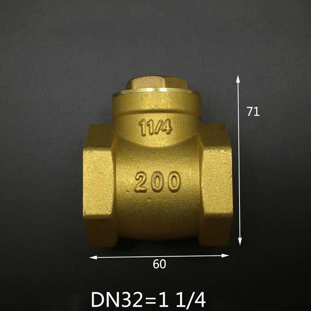 DN32 G1-1/4 "BSPP латунный поворотный обратный клапан с внутренней резьбой, односторонний