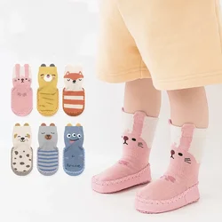 Toddler Thick Warm First Walkers Kids Boots Baby Shoes with Soft Sole Newborn Plus Velvet Nonslip Floor Socks Child Solid Color