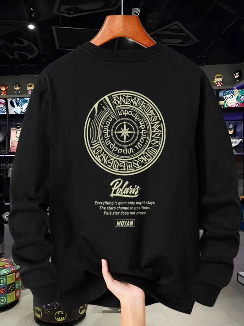 

Осень-зима 2022, толстовка с круглым вырезом, модная толстовка с буквенным принтом компаса, элитная роскошь для мужчин и женщин, топ Y2k