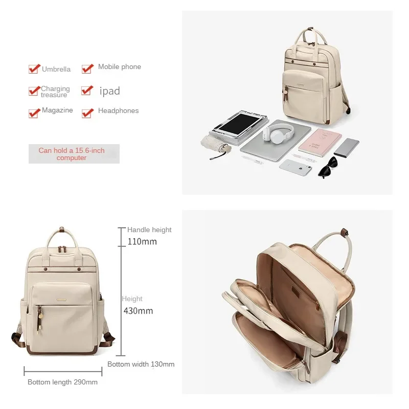 Plecaki GOLF dla kobiet 2024 Torba na wycieczki służbowe Pasuje do 15,6-calowego laptopa Oxford Fashion Travel Commuting Backpack Torby z uchwytem