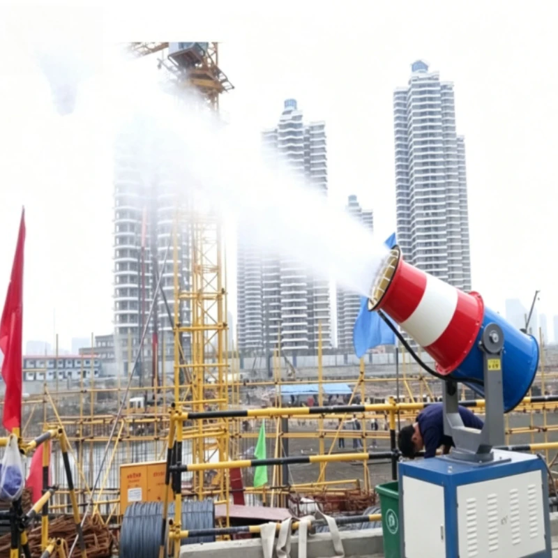 Mini Fog Cannon Mist Sprayer 18M Coverage Electric Water Mist Gun For Pest Control Temporary Dust Elimination Tool