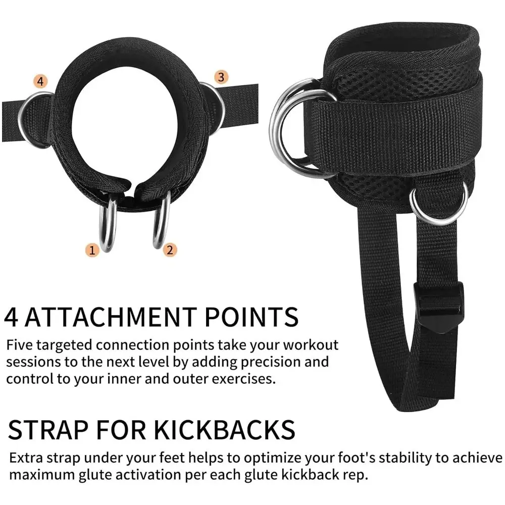 Buttocks Shaping Fitness Ankle Buckle with Foot Straps Adjustable Ankle Strap Leg Cuffs Comfortable Padded Leg Strength Trainer