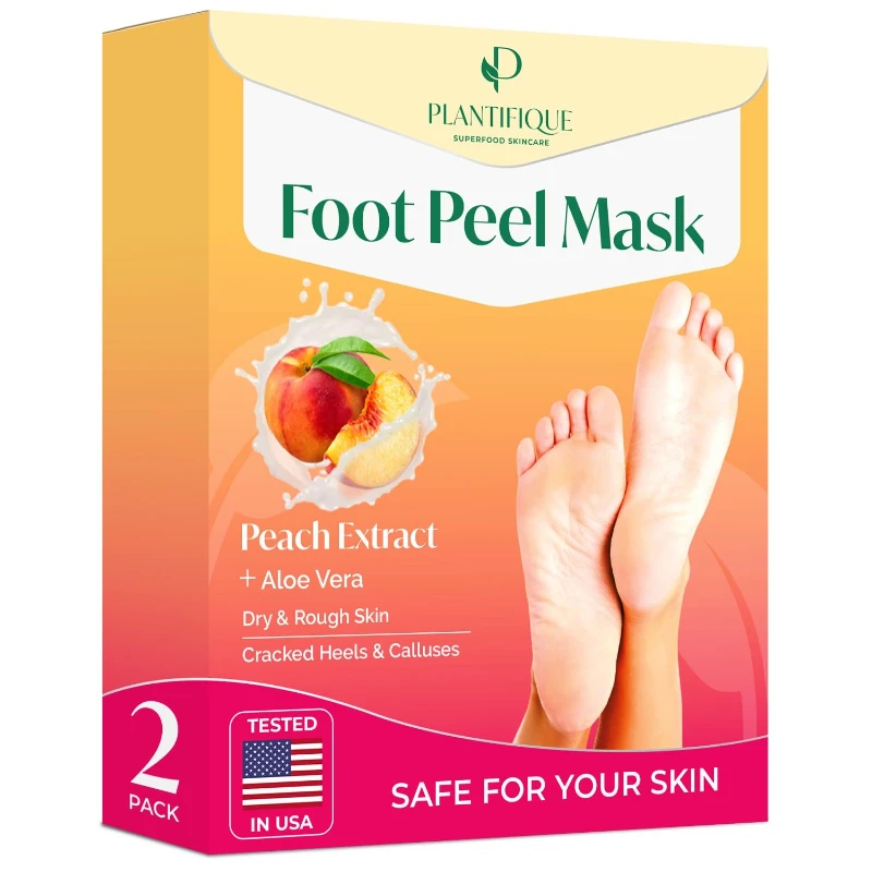 

PLANTIFIQUE Foot Peeling Mask 2 Pack | Dermatologically Tested Repairs Heels & Removes Dry Dead Skin for Baby