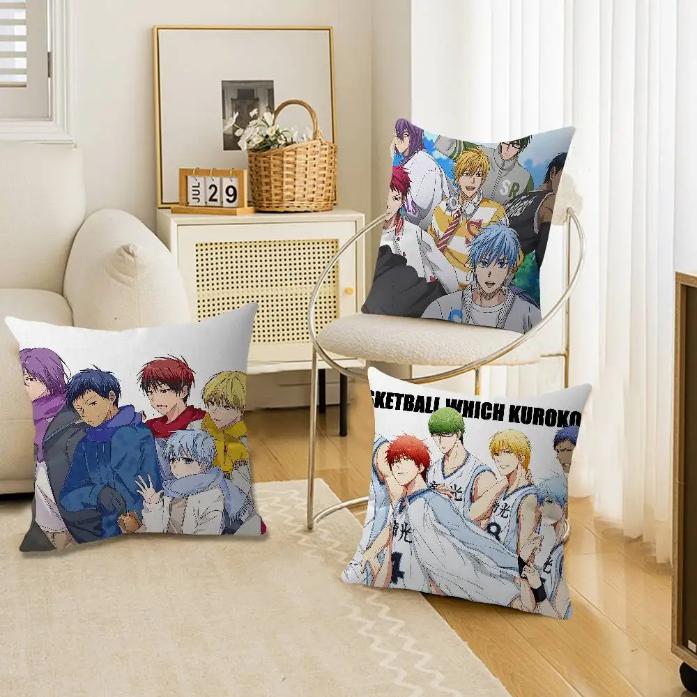 Kuroko Basketball Anime Pillow Covers Cartoon Sofa Decorative Home Double-sided Printing Short Plush Cute Cushion Cover