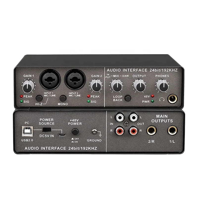 TLF Xtuga Professional USB 2.0 Port Guitar Musical o Interface Recording Studio External Sound Cards for Recording Video Liv