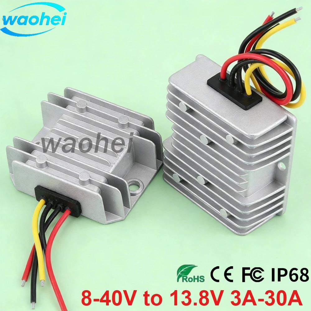 DC 8-40V to DC 13.8V 3A 5A 10A 15A 20A 25A 30A Boost Buck Converter Voltage Stabilizer Regulator Power Supply for Car RVs