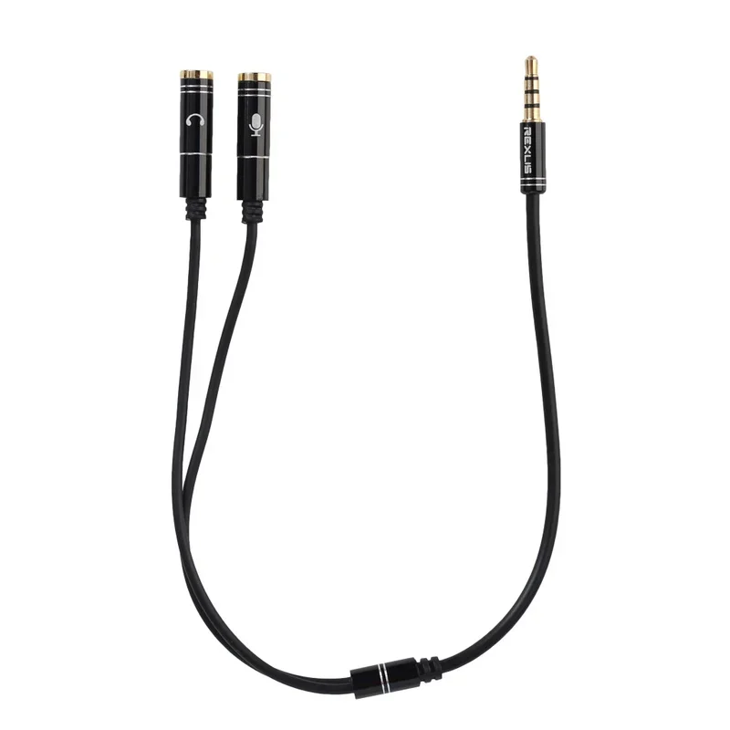 30cm dwa męskie i jedno żeńskie 3.5mm zestaw słuchawkowy z mikrofonem zestaw słuchawkowy do telefonu komórkowego Combo podłączone do komputera kabel Audio do notebooka