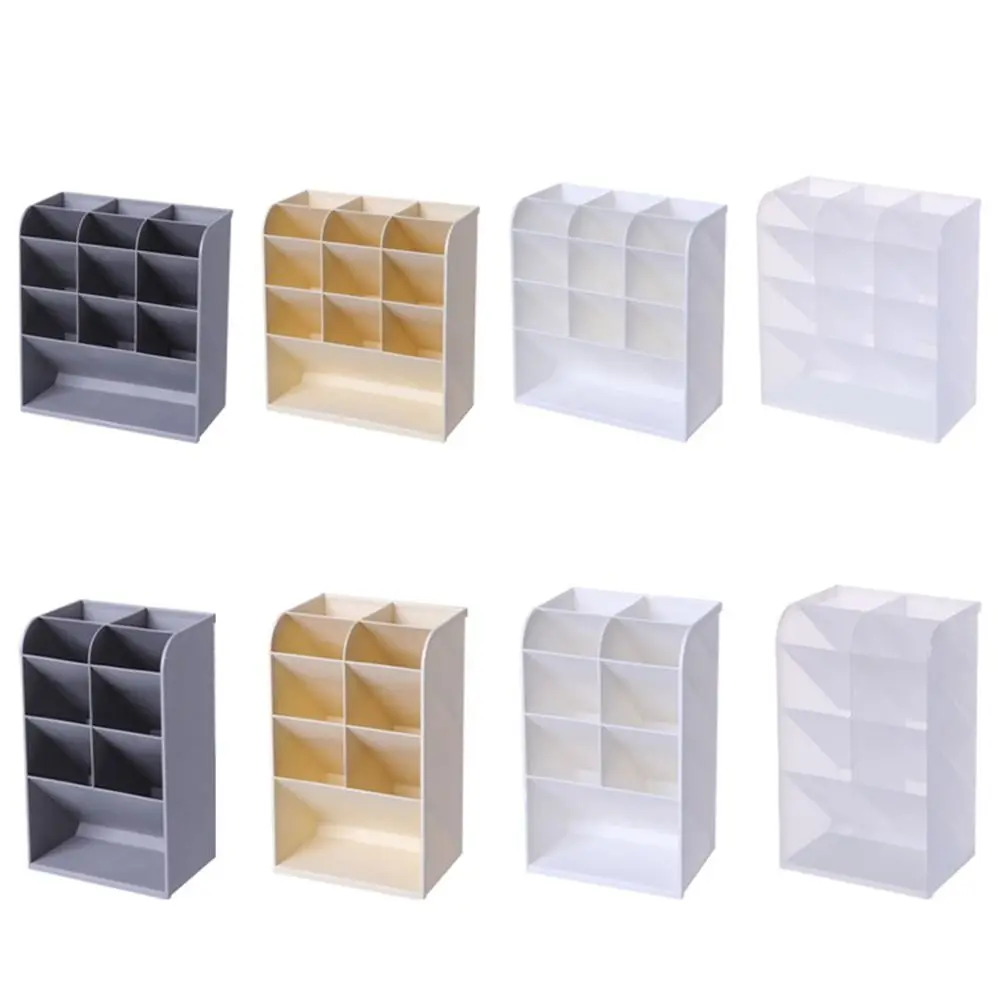 9/13 Grids Desktop Storage Box Oblique Insertion Large Capacity Oblique Pen Holder Solid Color Space-saving