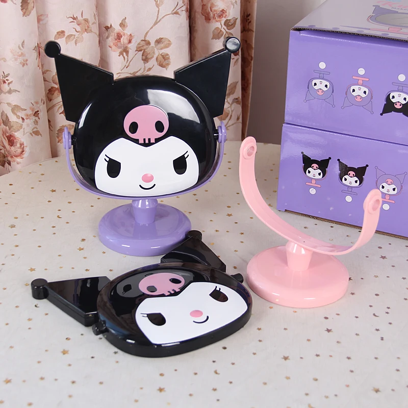 Kuromi-Espejo de mesa para niños, tocador de escritorio, maquillaje, estudiante, chica, anime, regalo de cumpleaños, Corea