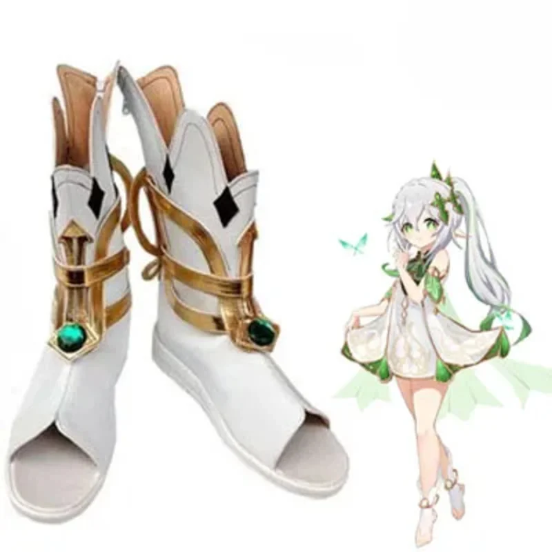 Genshin Impact Nahida-zapatos de Cosplay de Anime de estilo chino para Halloween para mujer, accesorios de juego de rol