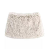 French Mini Skirt Casual Faux Fur Sexy Streetwear Fashionable Winter Short Solid High Waist Bottoms Slim Fit Skirts Zipper Cloth