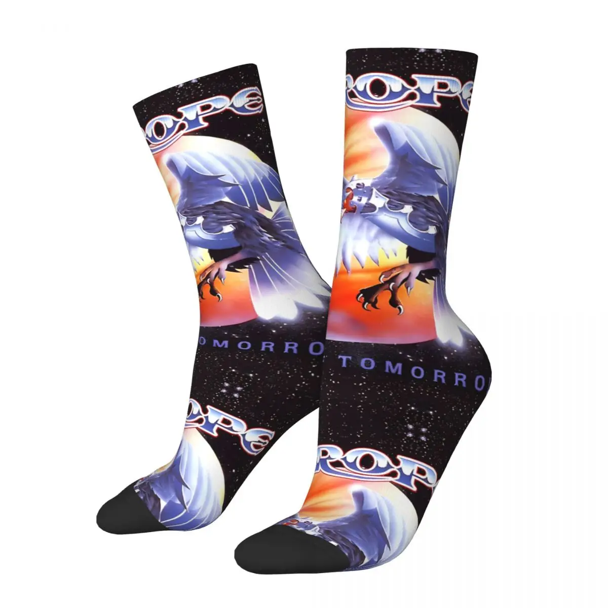 Retro Fly Men's compression Socks Unisex E-Europe Harajuku Seamless Printed Novelty Crew Sock