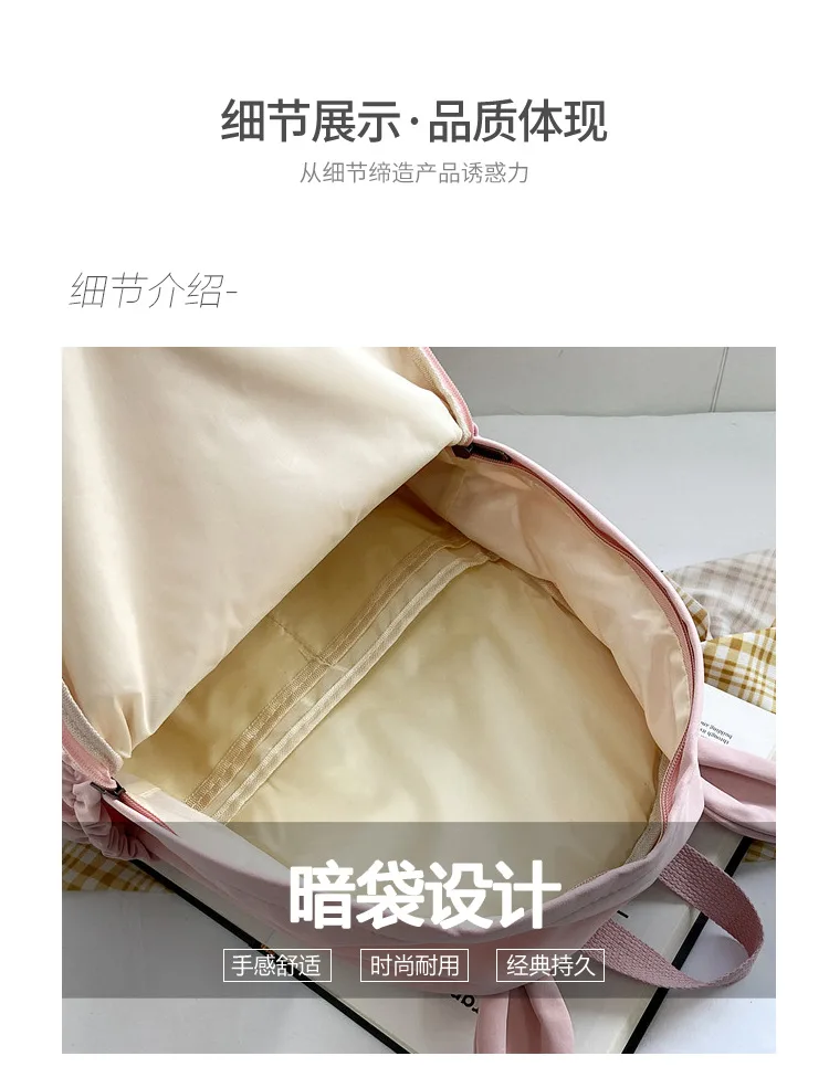 حقيبة ظهر نسائية من النايلون على شكل أرنب، حقيبة سفر كاجوال، حقائب مدرسية كبيرة، حقيبة يد للتنقل اليومي #4