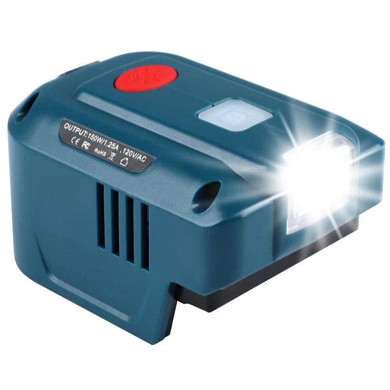 

Power Inverter ABS 120W For 18V Battery, DC 20V To AC 110V USB Charger Adapter With US Plug