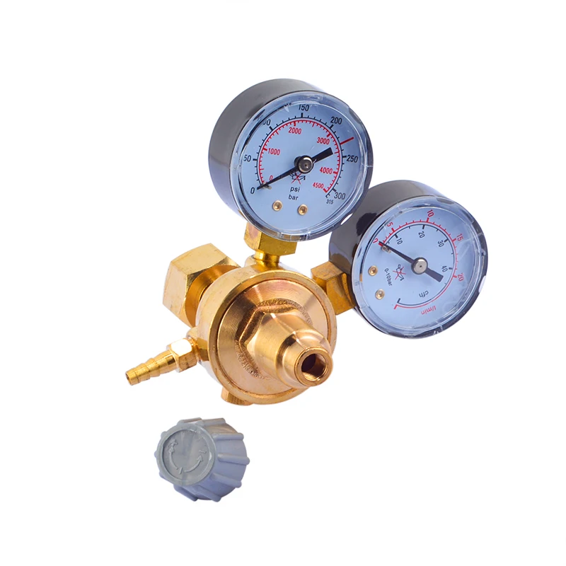 Mini Argon CO2 Gas Bottle Pressure Regulator Reducer MIG TIG Welding Flow Meter Gauge W21.8 1/4 Thread 0-20 mpa Regulator Valve