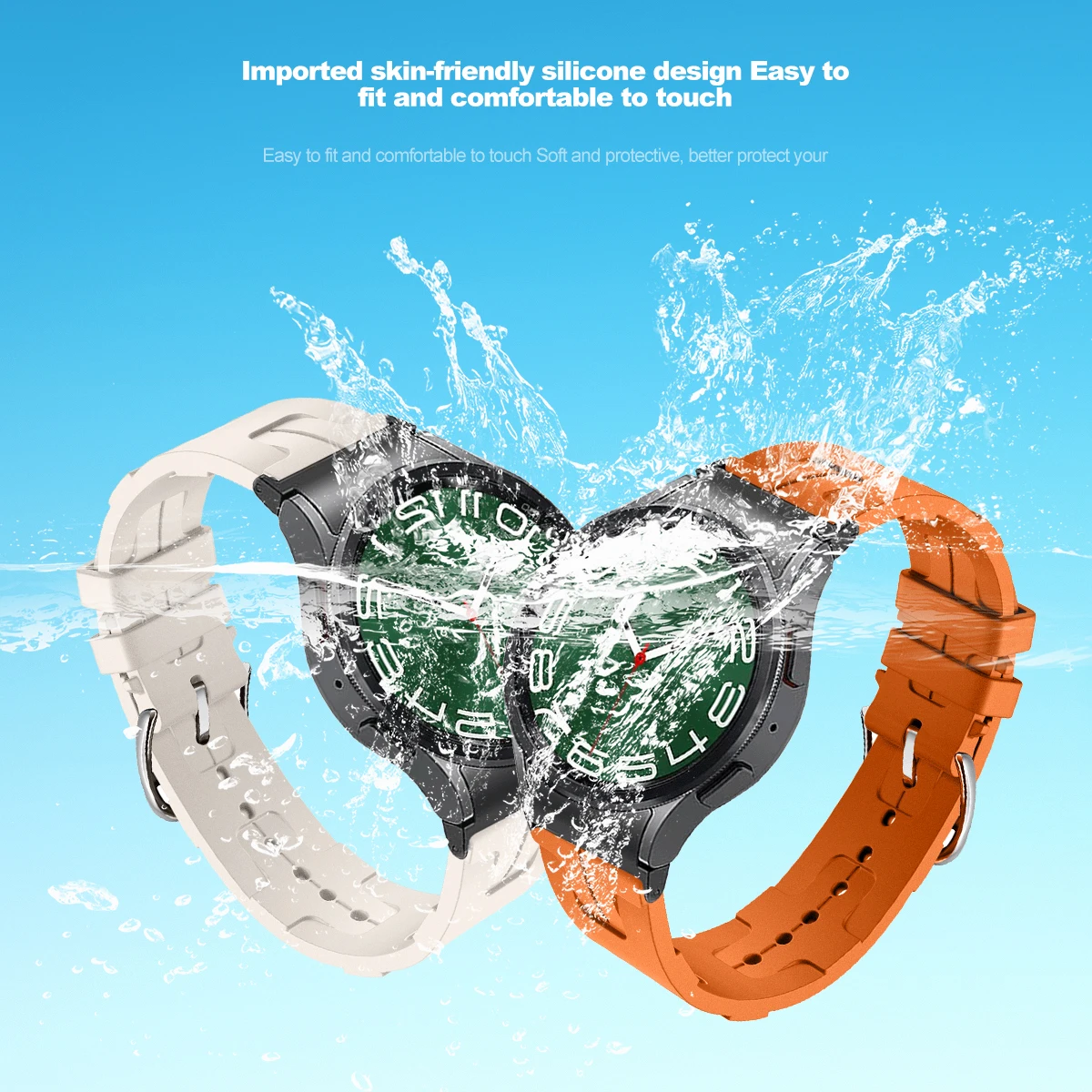 Ремешок силиконовый для Samsung Galaxy Watch 6 Classic, 47/43/6/5/4/40/44 мм