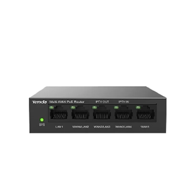 Tenda G0-5G-PoE switch and access controller integrated. Dedicated 4 PoE+ ports for PoE supported devices