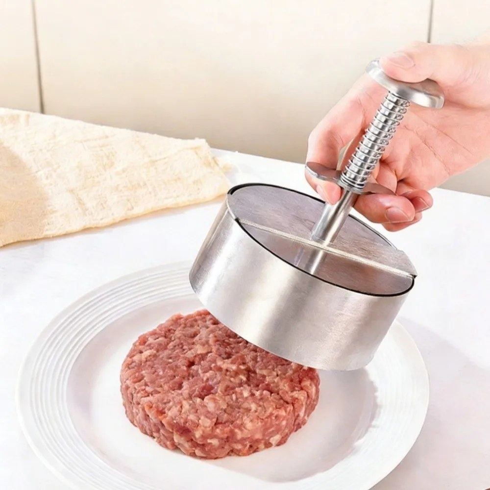 Durable Stainless Steel Burger Press Non Stick Round Patty Making Mold Kitchen Tool 8/10/12 cm Meat Patty Press Kitchen Use