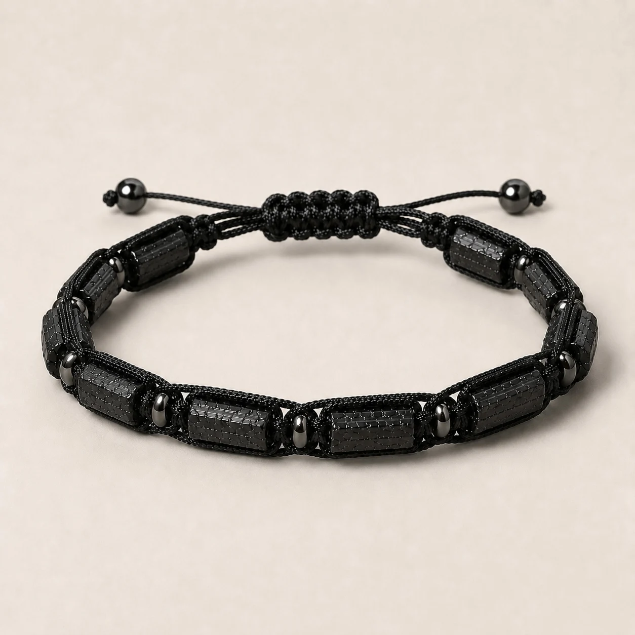 Schwarzes Turmalin-Armband Naturstein-Schmuck Personalisierte Armreifen Paar-Armbänder Herren-Armbänder Damen-Handaccessoires – Detail 2