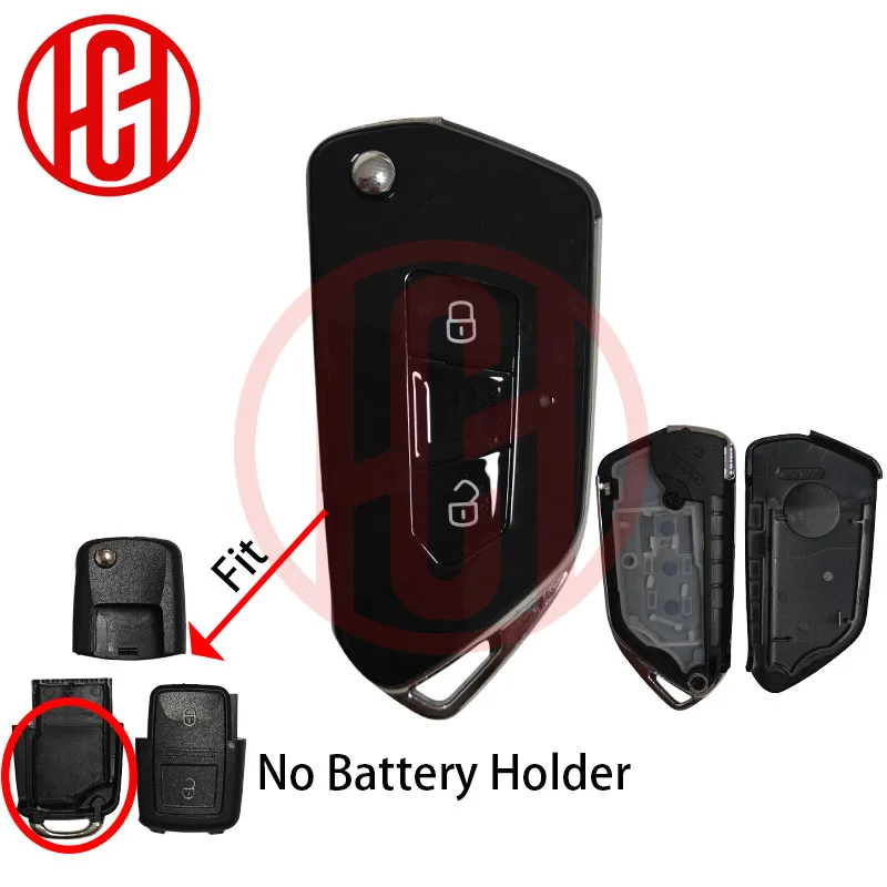 2/3-Tasten Modifizierter Upgrade-Klappschlüssel-Ersatz für VW B5 POLO GOLF Bora Touran Passat DIY Schlüssel-Fernbedienungsgehäuse ohne Logo