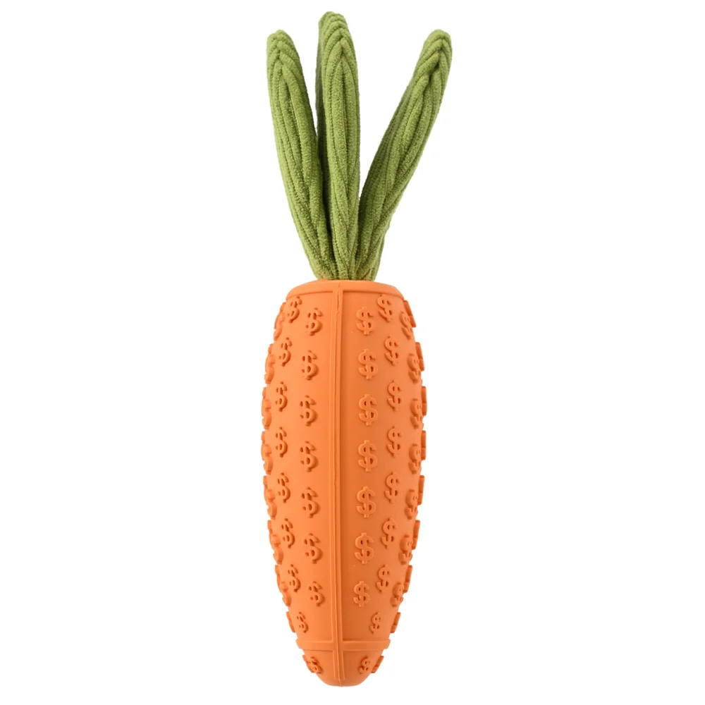 15PCS/Carton Carrot Dog Chew Toy Squeaky Toothbrush Stick Teeth Cleaning Interactive Dental Toy for Dogs Puppies