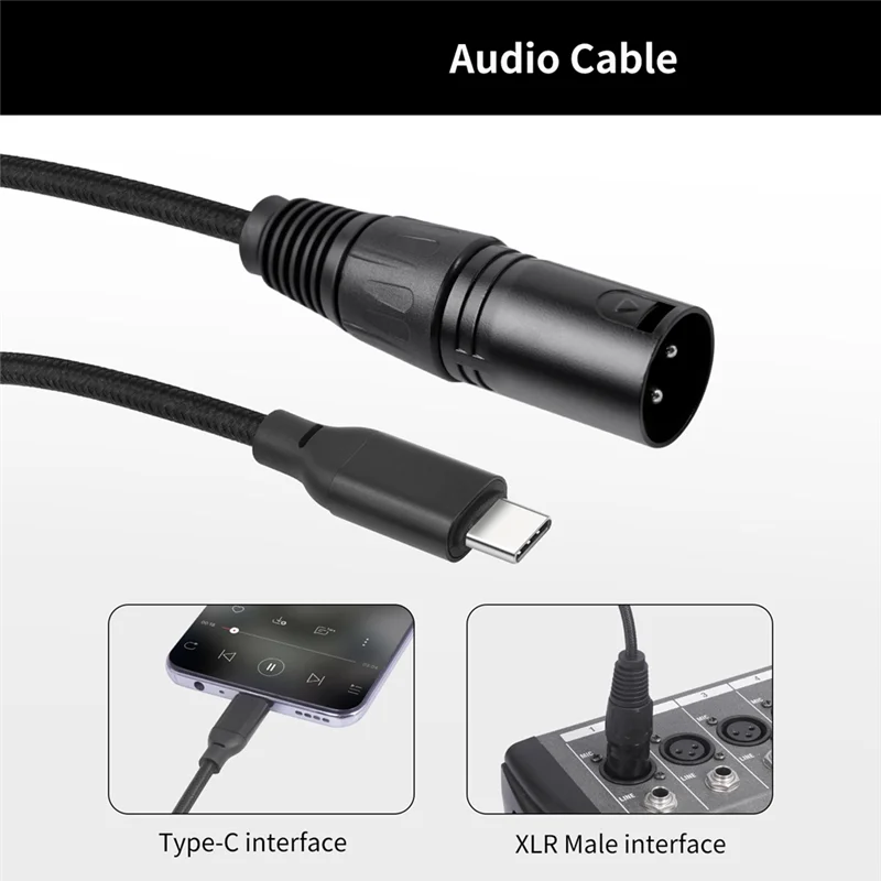 

【ВАРЯЦИЯ】кабель USB C к XLR, адаптер XLR «папа» 6,6 фута «папа» на USB C, стереокабель для усилителя, динамика, микшера и т. д.
